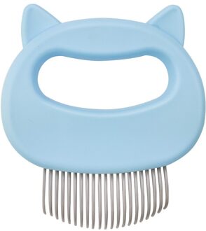 Huisdier Massage Borstel Shell Vormige Handvat Pet Grooming Massage Tool Te Verwijderen Losse Haren Alleen Voor Katten blauw