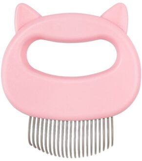 Huisdier Massage Borstel Shell Vormige Handvat Pet Grooming Massage Tool Te Verwijderen Losse Haren Alleen Voor Katten roze