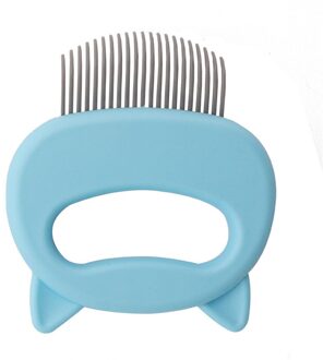 Huisdier Massage Borstel Shell Vormige Handvat Pet Grooming Massage Tool Te Verwijderen Losse Haren Alleen Voor Katten vormige Handgreep blauw