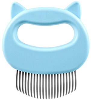 Huisdier Massage Combscat Grooming Massage Borstel Handvat Haar Remover Dierbenodigdheden Shell Vormige Handvat Huisdier Kam Tool Pet Product blauw