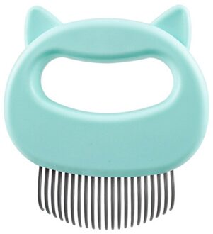 Huisdier Massage Combscat Grooming Massage Borstel Handvat Haar Remover Dierbenodigdheden Shell Vormige Handvat Huisdier Kam Tool Pet Product groen