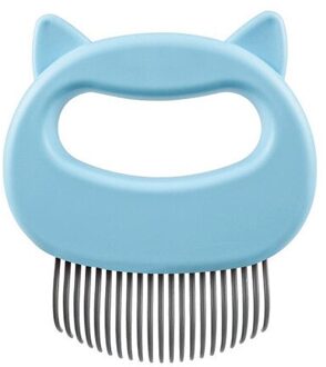 Huisdier Massage Kam Huisdier Ontharing Masseren Shell Kam Pet Hair Remover Kat Hond Verzorgen Borstel blauw