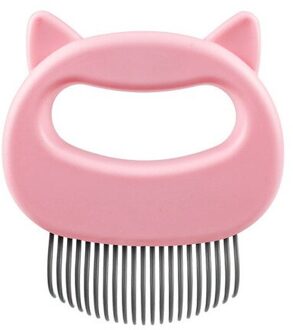 Huisdier Massage Kam Huisdier Ontharing Masseren Shell Kam Pet Hair Remover Kat Hond Verzorgen Borstel roze
