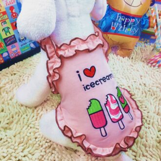 Huisdier Mouwloos T-shirt Voor Kleine Honden Puppy Meisje Leuke Gedrukt Tutu Ballet Rok Jurk