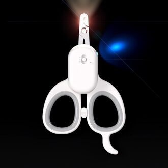 Huisdier Nagelknipper Usb Opladen Bloed-Proof Lijn Led Licht Te Verlichten Rvs Nail Schaar Voor Kat Hond klauw Cutter grijs