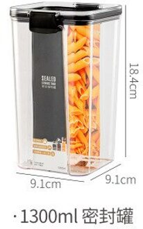 Huisdier Opslag Containers Voor Voedsel Set Vierkante Transparante Verzegelde Doos Keuken Graan Opslagtank Snack Gedroogd Fruit Opslag Jar 1300ml