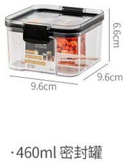 Huisdier Opslag Containers Voor Voedsel Set Vierkante Transparante Verzegelde Doos Keuken Graan Opslagtank Snack Gedroogd Fruit Opslag Jar 460ml