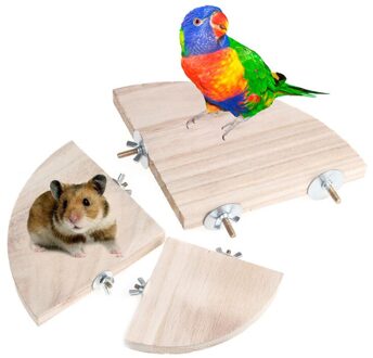 Huisdier Papegaai Houten Platform Stand Rack Speelgoed Hamster Tak Zitstokken Voor Vogelkooi K3NA