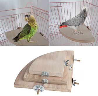 Huisdier Papegaai Houten Platform Stand Rack Speelgoed Hamster Zitstokken Voor Vogelkooi 13cm
