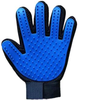 Huisdier Schoonmaken En Ontharing Rubber Borstels Pet Grooming Massage Handschoenen Voor Katten En Honden Baden Levert Blauw