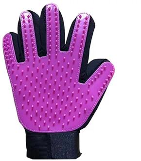 Huisdier Schoonmaken En Ontharing Rubber Borstels Pet Grooming Massage Handschoenen Voor Katten En Honden Baden Levert Paars