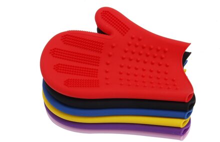 Huisdier Silica Bad Massage Handschoenen Wrijven Bad Borstel Sticker voor hond Paars