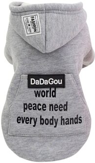 Huisdier Sweatshirts Hond Fleece Trui Voor Honden Warm Hond Kleding Hond Cool Capuchon Zachte Puppy Hond Huisdier Kleding Hond kostuum grijs / L