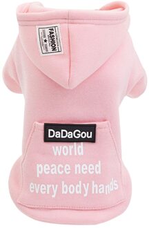 Huisdier Sweatshirts Hond Fleece Trui Voor Honden Warm Hond Kleding Hond Cool Capuchon Zachte Puppy Hond Huisdier Kleding Hond kostuum roze / M