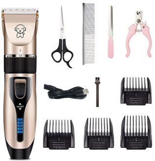 Huisdier Tondeuse Pet Clipper Elektrische Scheerapparaat Oplaadbare Hond Kat Geluidsarme Tondeuse Grooming Scheerapparaat Cut Machine set DXK002
