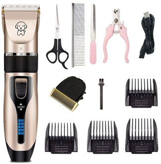 Huisdier Tondeuse Pet Clipper Elektrische Scheerapparaat Oplaadbare Hond Kat Geluidsarme Tondeuse Grooming Scheerapparaat Cut Machine set DXK004