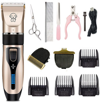 Huisdier Tondeuse Pet Clipper Elektrische Scheerapparaat Oplaadbare Hond Kat Geluidsarme Tondeuse Grooming Scheerapparaat Cut Machine set DXK007