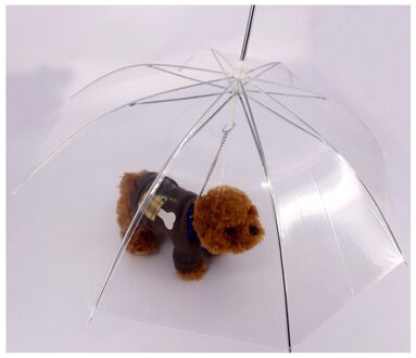 Huisdier Transparante Hond Paraplu PE Plastic Puppy Paraplu Hond Regenachtige Dag Gear Gids Houden Huisdieren Droog Comfortabel In De Regen van Sneeuw