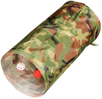 Huisdier Tunnel Opvouwbare Kitten Speelgoed Met Bal Voor Honden Kat Training camouflage
