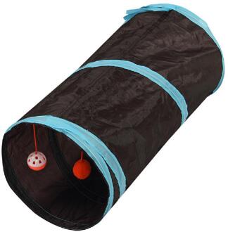 Huisdier Tunnel Opvouwbare Kitten Speelgoed Met Bal Voor Honden Kat Training donker zwart