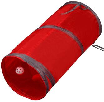 Huisdier Tunnel Opvouwbare Kitten Speelgoed Met Bal Voor Honden Kat Training helder rood