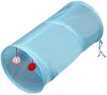 Huisdier Tunnel Opvouwbare Kitten Speelgoed Met Bal Voor Honden Kat Training lucht blauw