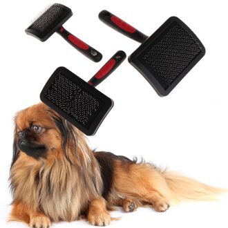 Huisdier Vergieten Haar Grooming Dichte Kam Slicker Borstels Voor Huisdier Plastic Handvat Brush Airbag Rvs Pin Hond Kam