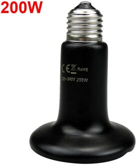 Huisdier Verwarming Gloeilamp Infrarood Zwart Keramische Emitter Lamp Voor Reptiel Dieren Heater Broedmachine Chocadeira Heate 200W