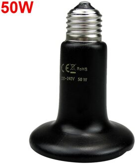 Huisdier Verwarming Gloeilamp Infrarood Zwart Keramische Emitter Lamp Voor Reptiel Dieren Heater Broedmachine Chocadeira Heate 50W