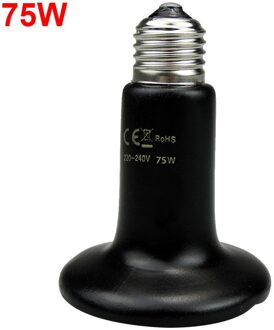 Huisdier Verwarming Gloeilamp Infrarood Zwart Keramische Emitter Lamp Voor Reptiel Dieren Heater Broedmachine Chocadeira Heate 75W