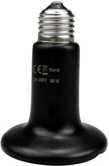 Huisdier Verwarming Gloeilamp Infrarood Zwart Keramische Emitter Warmte Lamp Voor Reptiel Dieren Heater Broedmachine Keramische Heate 50W