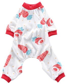 Huisdier Vier-Legged Pyjama Katoen Comfortabel Ademend Duurzaam Leuke Gedrukt Hond Kleren R / L