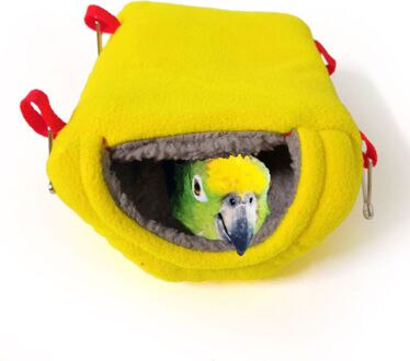 Huisdier Vogel Nest Huis Papegaai Bed Hut Hangmat Opknoping Cave Snuggle Hideout Slapen Pouch Voor Lovebird Vink Kaketoe geel / S