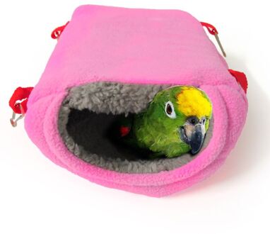 Huisdier Vogel Nest Huis Papegaai Bed Hut Hangmat Opknoping Cave Snuggle Hideout Slapen Pouch Voor Lovebird Vink Kaketoe Roze / S