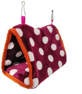 Huisdier Vogel Papegaai Warme Zachte Dot Print Decoratie Pluche Opknoping Slaap Bed Nesten Kooi Hangmat Slapen Vrije Tijd En Entertainment Nes Burgundy3
