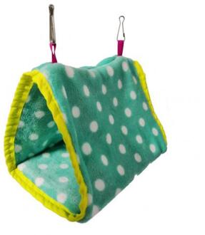 Huisdier Vogel Papegaai Warme Zachte Dot Print Decoratie Pluche Opknoping Slaap Bed Nesten Kooi Hangmat Slapen Vrije Tijd En Entertainment Nes Green2