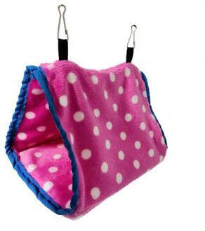 Huisdier Vogel Papegaai Warme Zachte Dot Print Decoratie Pluche Opknoping Slaap Bed Nesten Kooi Hangmat Slapen Vrije Tijd En Entertainment Nes Pink3