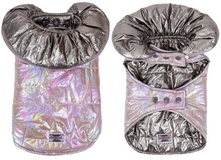 Huisdier Warm Windjack Waterdicht Winddicht Reflecterende Verstelbare Bijpassende Grote Kraag Leuke Hond Kostuum S / L