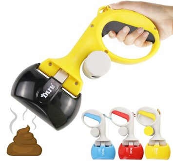 Huisdier Wc Picker Draagbare Reizen Hond Uitwerpselen Picker Met Vuilniszak Pet Klem Wc Schoonmaken Scoop Te Voorkomen Buigen rood