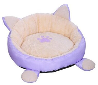 Huisdier Zacht Bed Warm Huis Grote Mooie Hond Bed Kat Kussen Mat Sofa Voor Grote Honden Puppy Teddy Sofa Wasbare huisdier Bed licht paars / Diameter 38CM