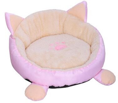 Huisdier Zacht Bed Warm Huis Grote Mooie Hond Bed Kat Kussen Mat Sofa Voor Grote Honden Puppy Teddy Sofa Wasbare huisdier Bed roze / Diameter 38CM