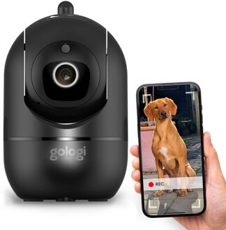 huisdiercamera - Hondencamera -Beveiligingscamera - Security camera - Voor alle huisdieren - Met wifi Zwart