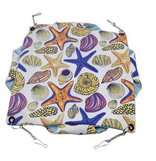 Huisdieren Hangmat Katoen Hamster Muis Opknoping Kat Bed Huisdier Eekhoorn Hamster Gedrukt Double Layer Hangmat Opknoping Bed Zachte Huis Nest schelp / M