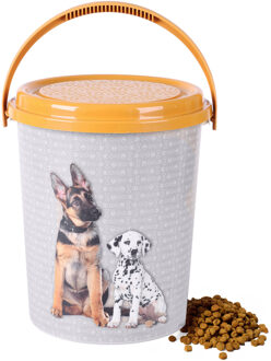 Huisdieren honden voedsel/voercontainer - voorraad box - kunststof - 11 liter - afsluitbare deksel