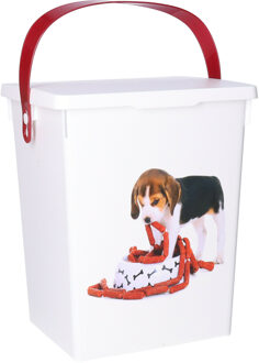 Huisdieren honden voedsel/voercontainer - voorraad box - kunststof - 5 liter - afsluitbare deksel