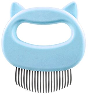 Huisdieren Kat Hond Massage Kam Ontharing Open Knoop Borstel Huisdier Shell Naald Kam Schoon Massage Haar Remover Borstel Huisdier leverancier blauw