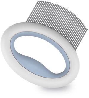 Huisdieren Kat Hond Massage Shell Kam Grooming Borstel Handvat Haar Ontharing Shedding Schoonmaak Tool Huisdier Producten blauw