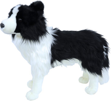 Huisdieren knuffels Border Collie hond zwart/wit 53 cm