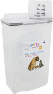 Huisdieren voedsel/voercontainer - met maatbeker - kunststof - 2,5 liter