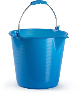 Huishoud schoonmaak emmer kunststof blauw 9 liter inhoud 30 x 26 cm